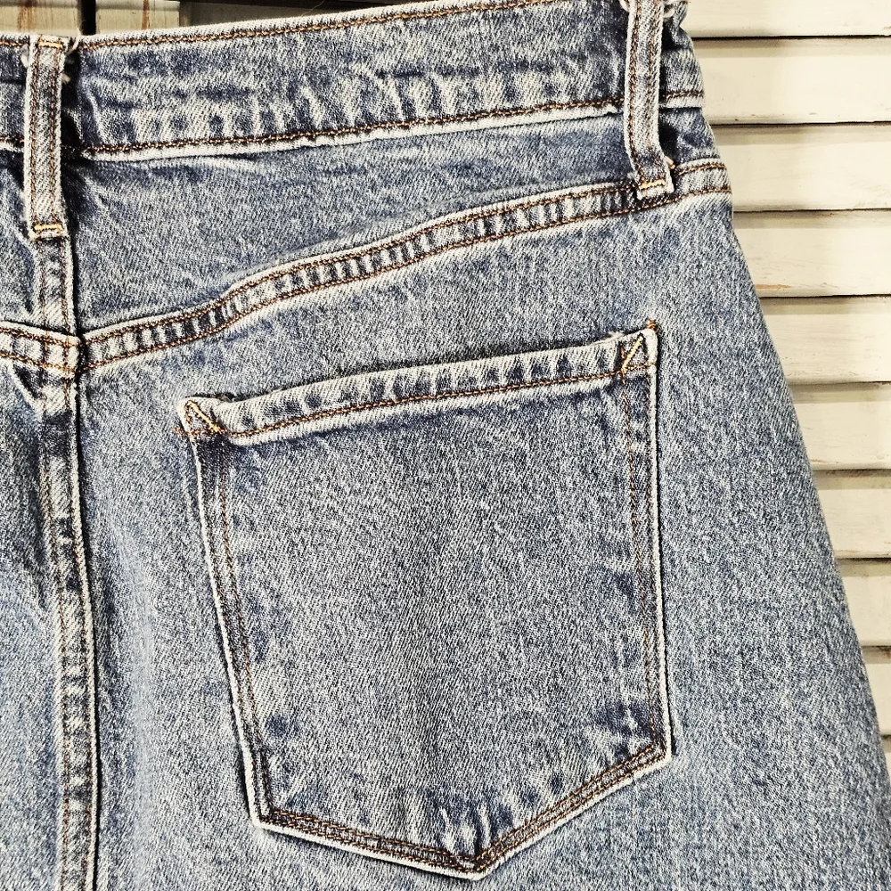 a.n.a. High Rise Denim Maxi Skirt Size 10 Modest Western Boho Prairie Jean Skirt - Picture 8 of 10